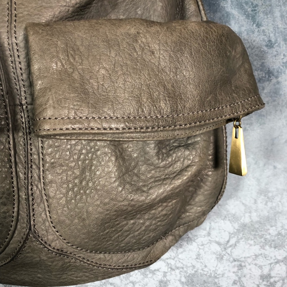 Cynthia Rowley Gray Pebble Leather Hobo Big Bag - Picture 4 of 8